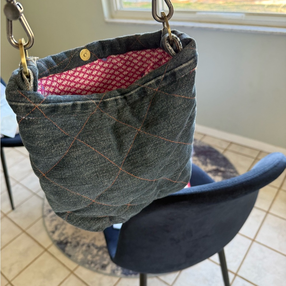 Grateful Dead! Handmade OOAK Denim embroidered GNOME MushroomCrossbody Bag - Picture 3 of 7